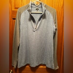 Storm Creek Blue and Gray Quarter-Zip Pullover with thumb holes woman’s XL